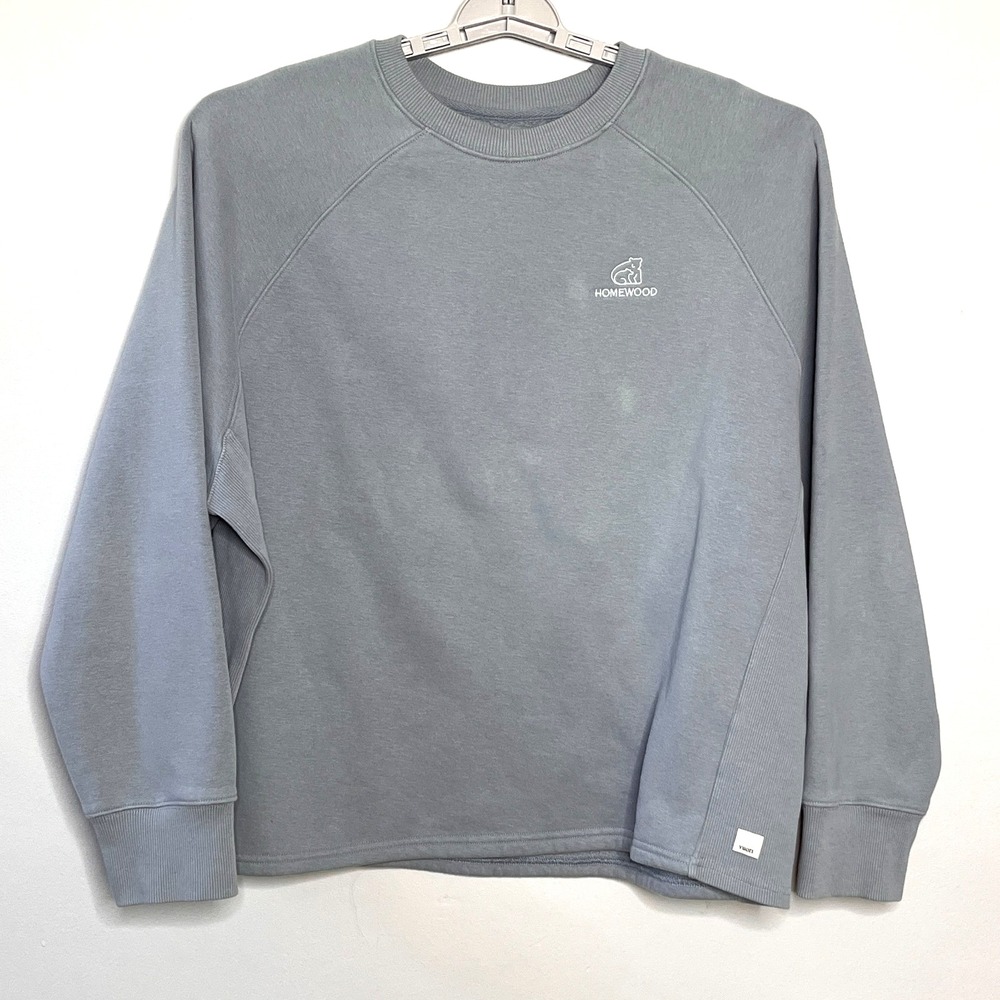 Vuori x Homewood Logo Sweatshirt Mens M Oversized Gray Crewneck Organic‎ Cotton